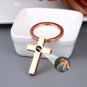 Chaveiro Crucifixo Eterno - Foto Personalizável