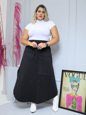 Saia Longa de Moletom Cherry Plus Size