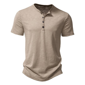 Camisa Casual Masculina Colarinho Henley