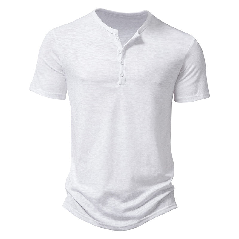 Camisa Casual Masculina Colarinho Henley