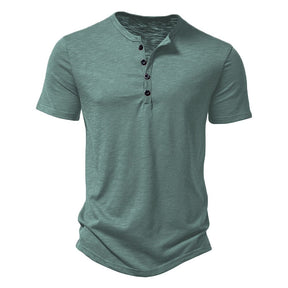 Camisa Casual Masculina Colarinho Henley