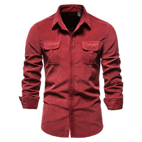 Camisa casual masculina manga longa