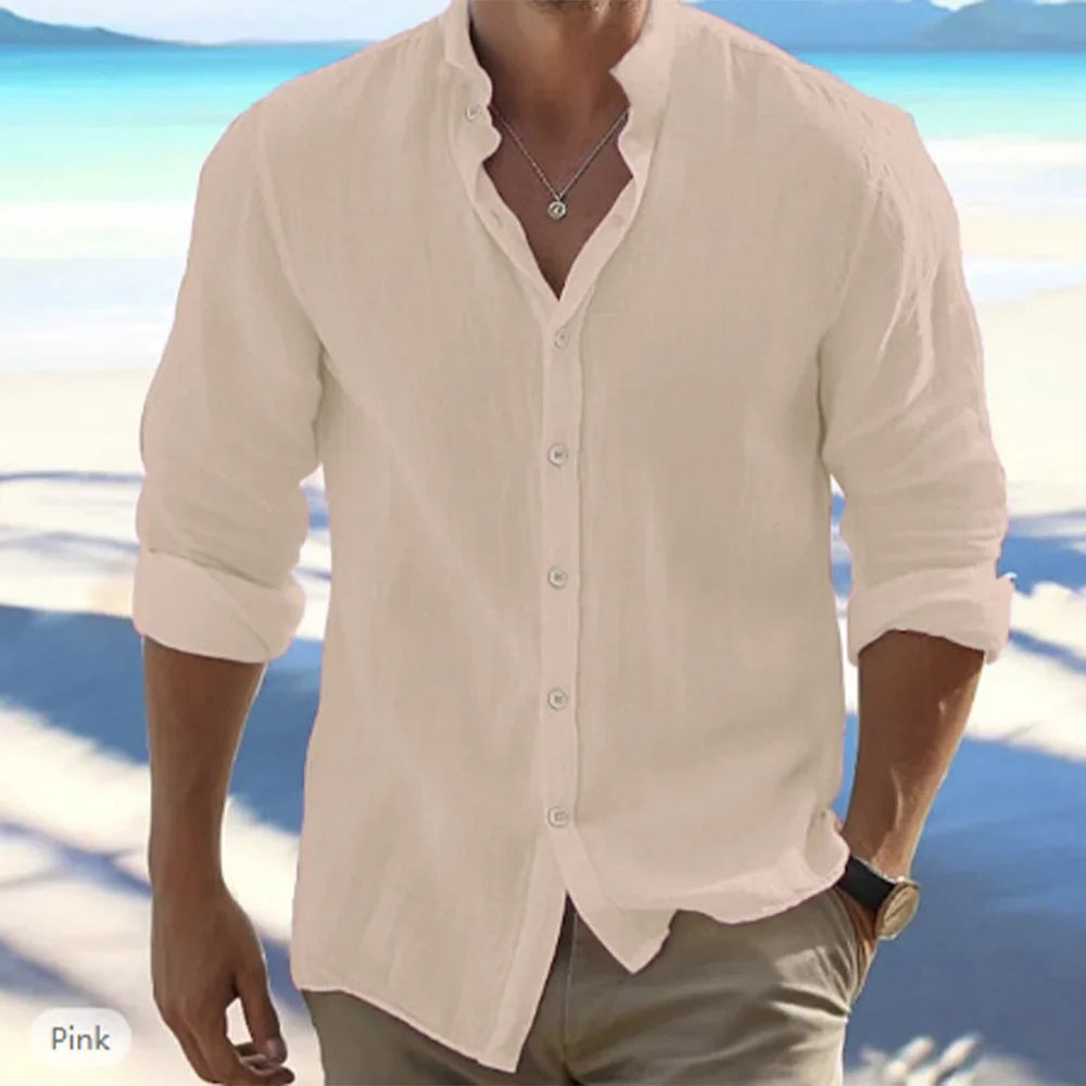 Camisa de Linho Beach Style