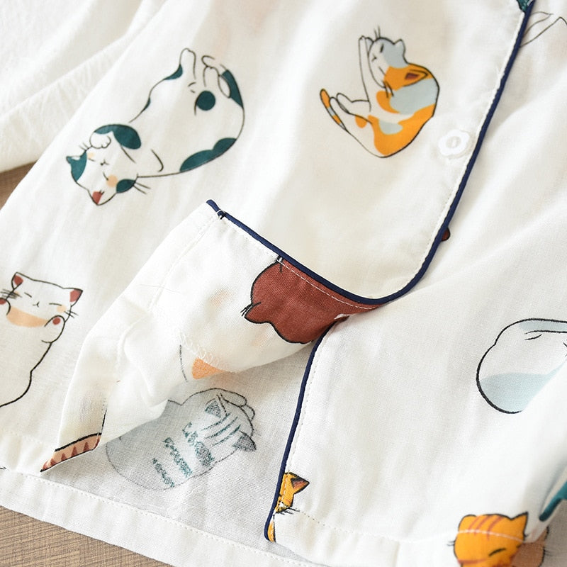 Pijama Feminino  Americano Curto - Cats Love