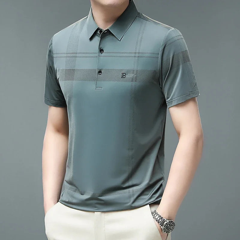 Camisa Masculina Polo com Listas Iuman