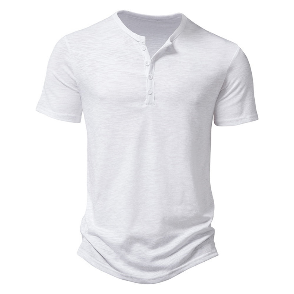 Camisa Casual Masculina Colarinho Henley