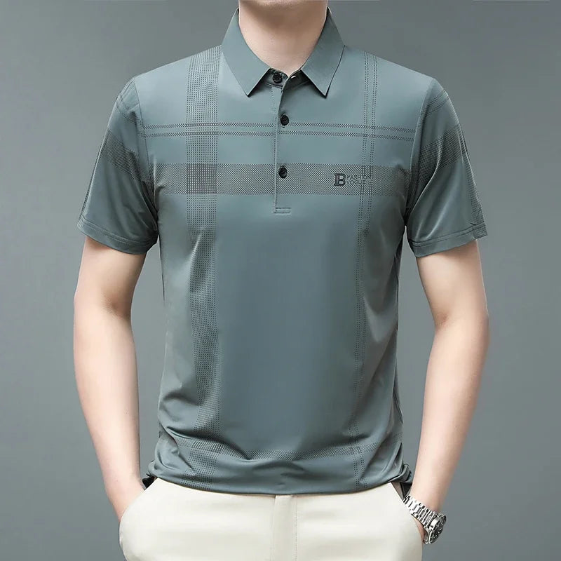 Camisa Masculina Polo com Listas Iuman