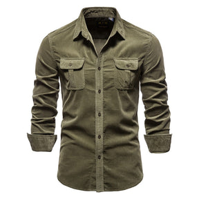 Camisa casual masculina manga longa