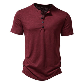 Camisa Casual Masculina Colarinho Henley