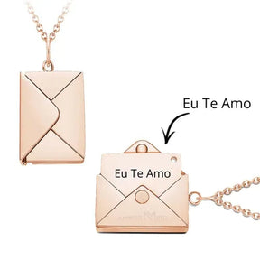 Colar Carta de Amor - Mensagem Personalizável