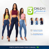 Kit 3 Calças Lipo Jeans Modeladoras