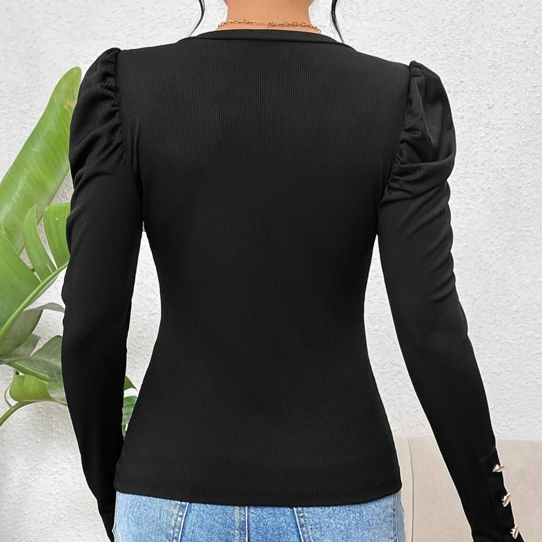 Blusa Feminina com Manga Gigot