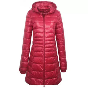 Casaco Feminino Sobretudo Puffer Pluma de Ganso - Portátil