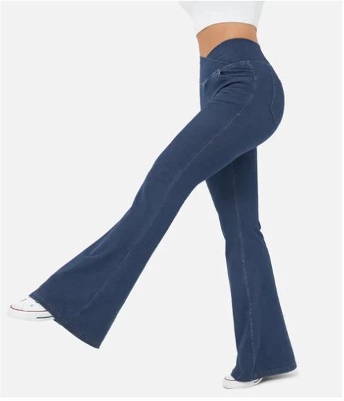 Calça Jeans Mab™ de Cintura Alta Cruzada - Liriou