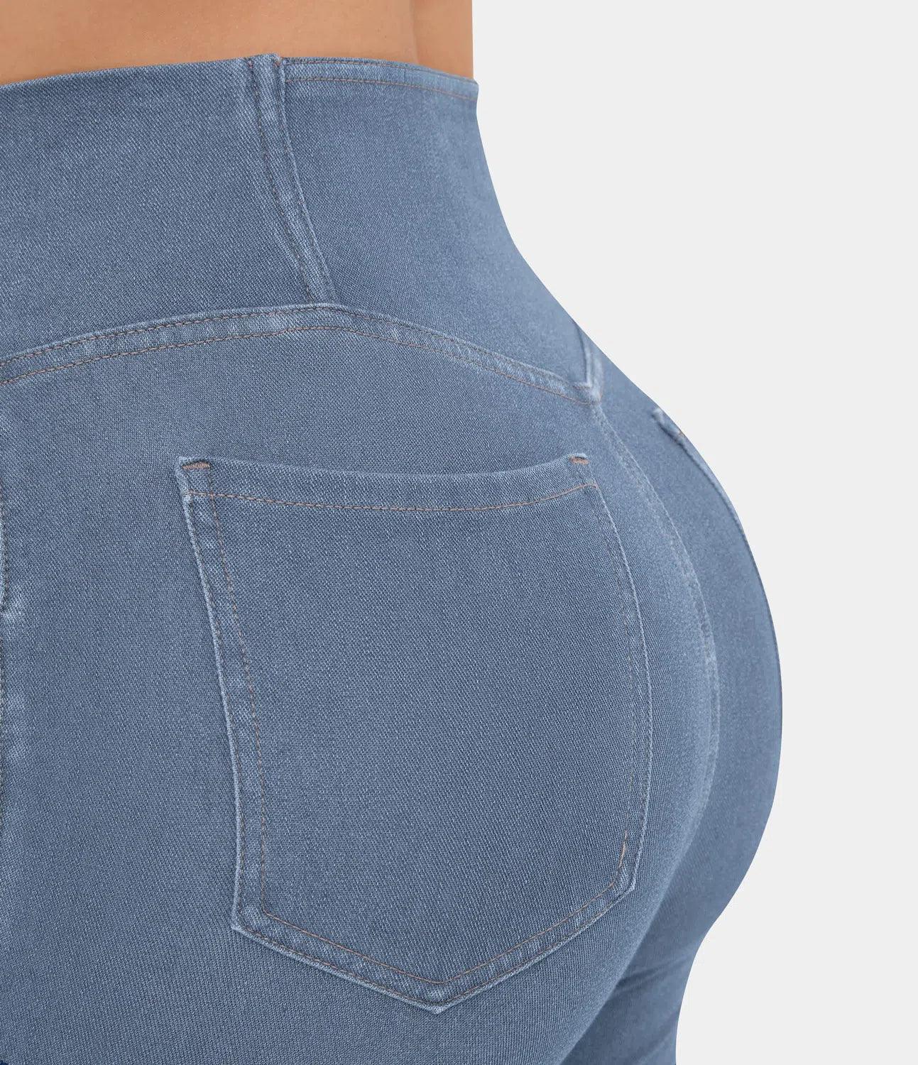 Calça Jeans Mab™ de Cintura Alta Cruzada - Liriou